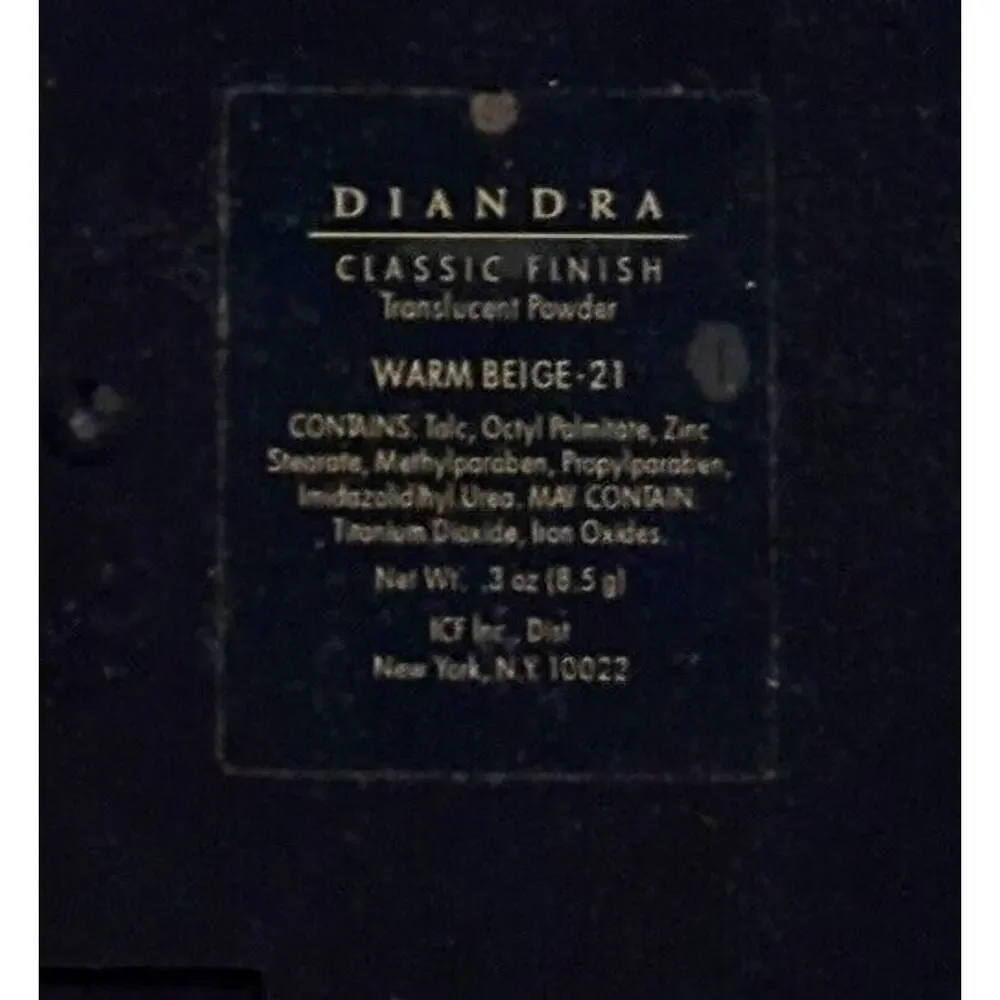 Diandra Classic Finish Translucent Powder Warm Beige-21 .3oz New Old Stock
